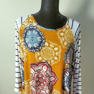 Honeyme striped and paisley dress